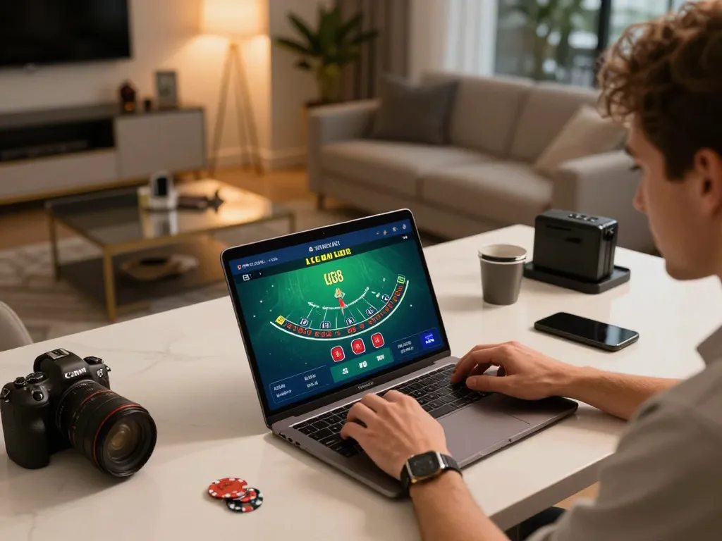 Engaging with LC88 LINK app for thrilling blackjack gameplay at home.