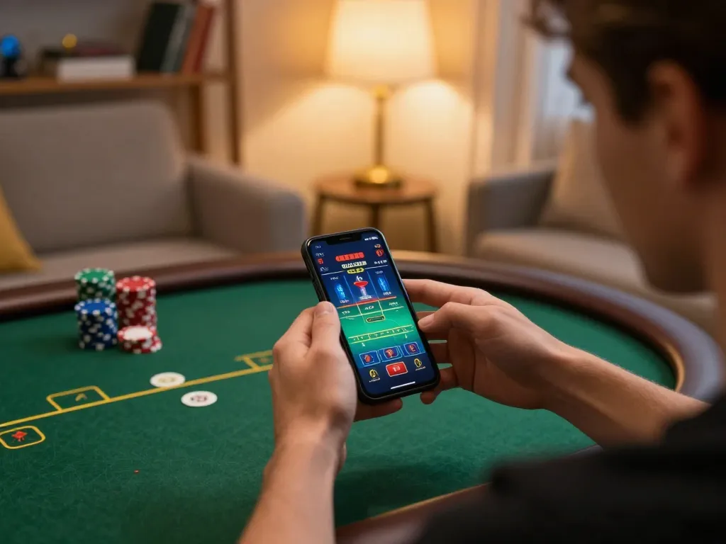 Engaging in online poker gaming on 98win com, showcasing strategy and responsible play.
