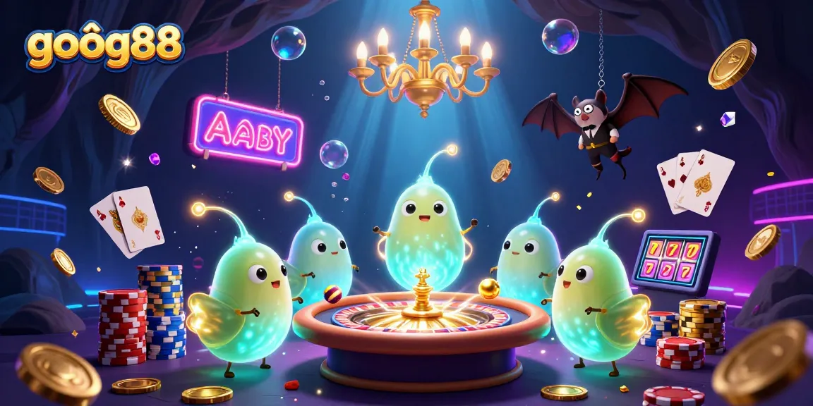 Experience exhilarating gaming at goôg88 with vibrantly lit casino illustration featuring glowworms and excitement.