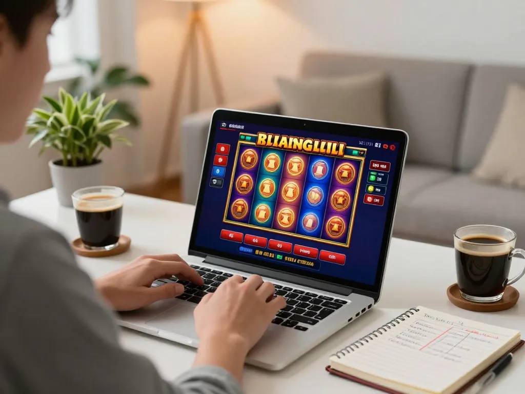 Engaging online gaming experience at nhà cái 88aa with player strategizing on a laptop.