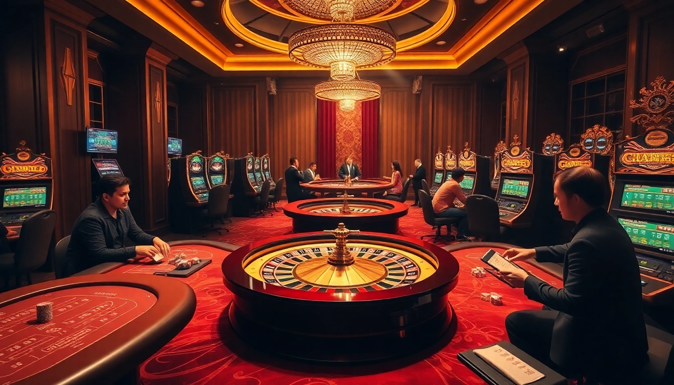 C168 gamers enjoying an exciting online casino experience with poker chips and a roulette wheel.