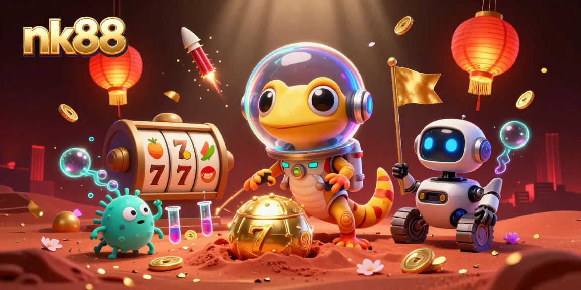 Engage with thrilling nk88 casino games featuring colorful Martian characters and immersive golden visuals.