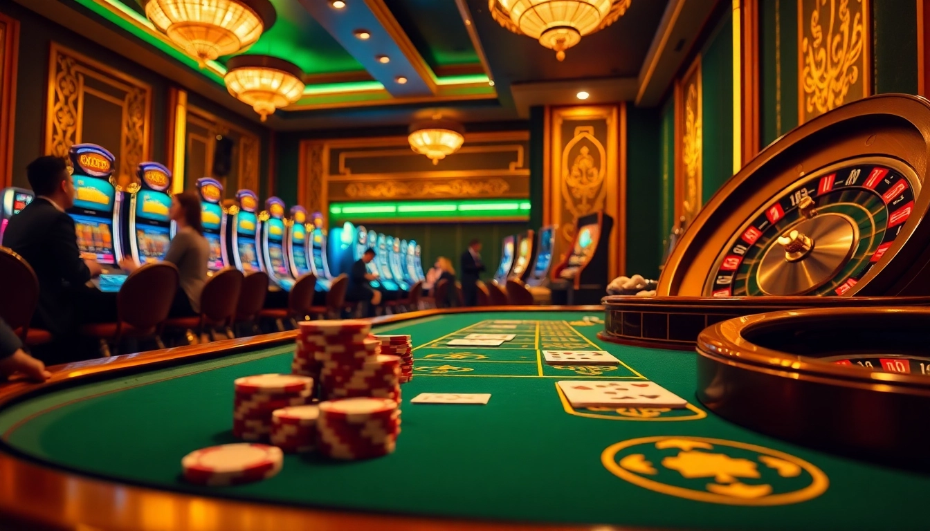 A vibrant casino scene showcasing players engaging in high-stakes games, featuring C 168 themed decor.